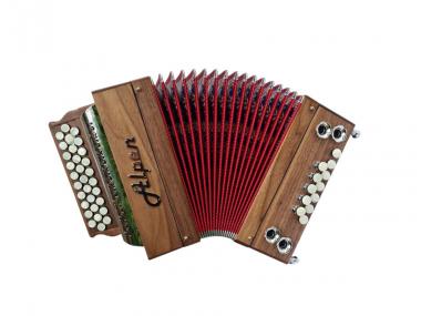 Alpen Harmonika Modell Mini Nussbaum G C F 