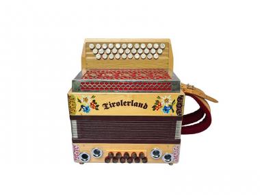 Steirische Harmonika G C F Tirolerland 3-reihig mit Koffer & neuen Riemen 