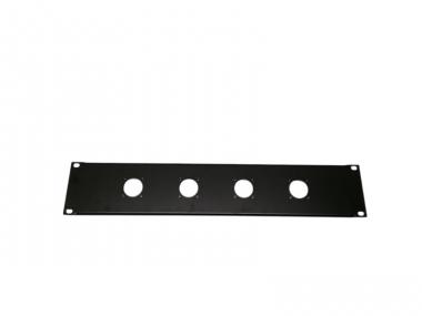 2 HE Rackblende 19 Zoll Metall schwarz für 4 Speakonkabel-Buchsen RK-2-L01 
