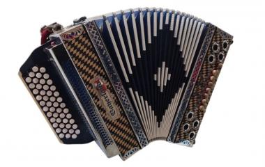 Steirische Harmonika G C F B Bayerland Profi Modell Bayern mit Koffer & Riemen 