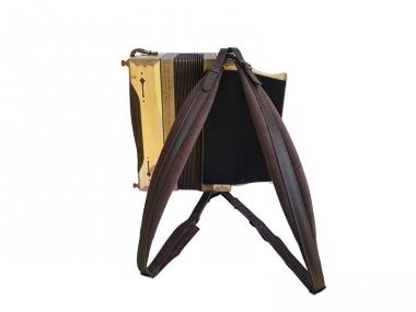 Steirische Harmonika Riemen braun 13-fach verstellbar 