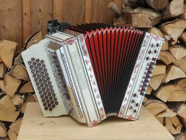 Steirische Harmonika Alpen Classic Weiss G C F B 