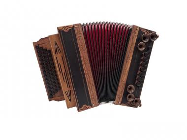 Steirische Harmonika G C F B Alpen die Hölzerne Mini Makasser-Ebenholz Vollausstattung 