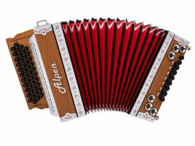 Steirische Harmonika Alpen Compact Nuss G C F B 