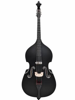 Oberkrainer Kontrabass Vollmassiv 1/2 Schwarz-Seidenmatt bundiert inkl. Gigbag 