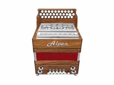 Alpen Harmonika Modell Mini Nussbaum G C F 