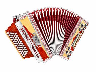 Steirische Harmonika O.R.A Millenium F b es as X-Bass mit Koffer & Riemen 