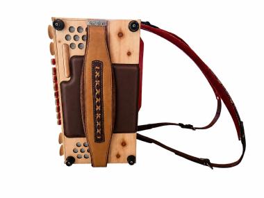 Steirische Harmonika Bassbodenleder Modell Kombi braun 