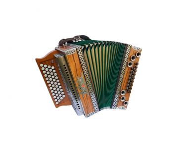 Strasser Harmonika Profi Indischer Apfel G C F B inkl. Vollmidi, Koffer & Riemen 