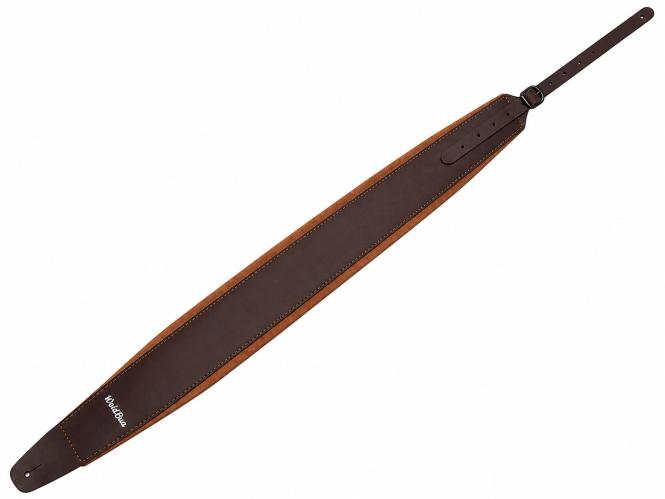 WoidBua Gitarrengurt Hellbraun Echtleder gepolstert Alcantara 115-135 cm 9 cm 