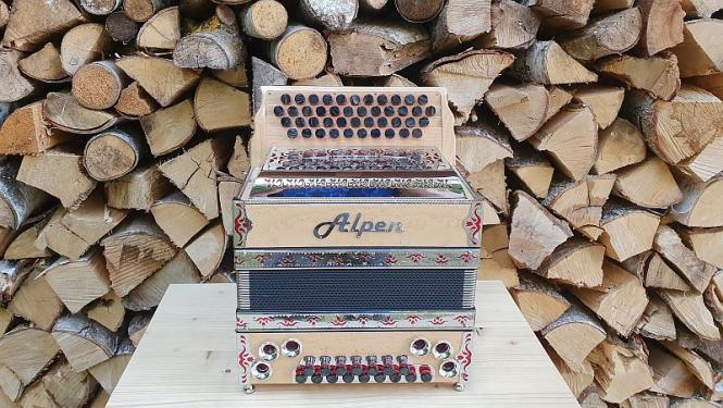 Steirische Harmonika Alpen Compact "Vogelaugenahorn" B es as des 