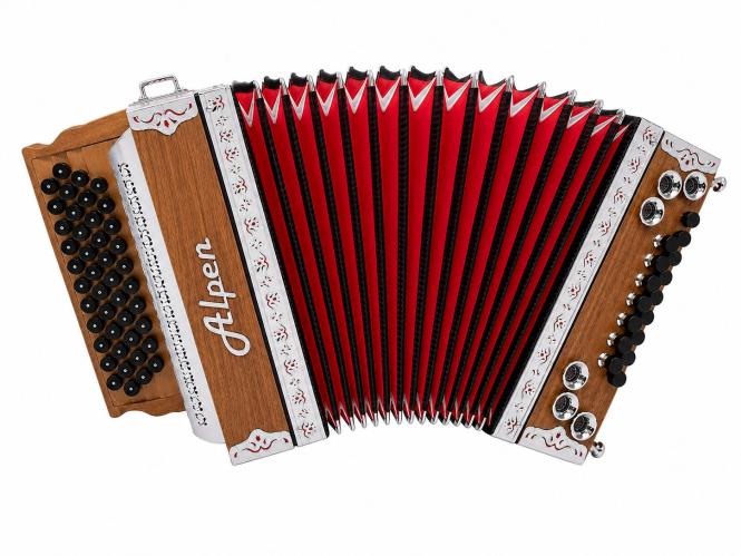 Steirische Harmonika Alpen Compact Nuss G C F B 