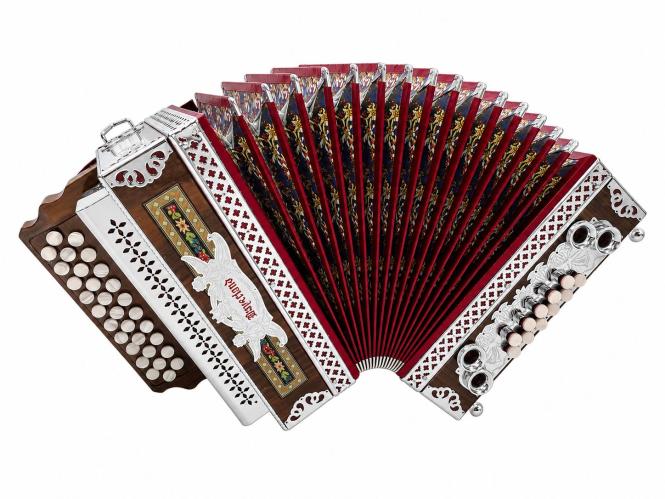 Steirische Harmonika G C F Bayerland mit Koffer & Riemen 
