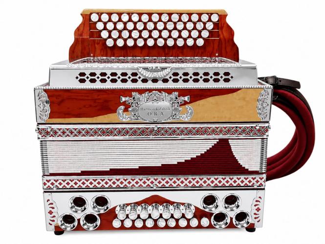Steirische Harmonika O.R.A Millenium F b es as X-Bass mit Koffer & Riemen 