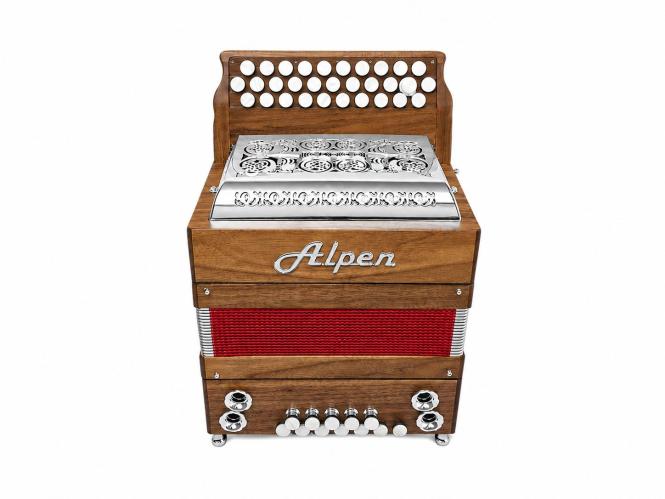 Alpen Harmonika Modell Mini Nussbaum G C F 