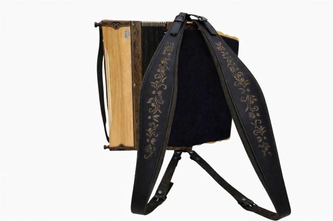 Harmonikariemen Luxus schwarz S-Form Komplettset 