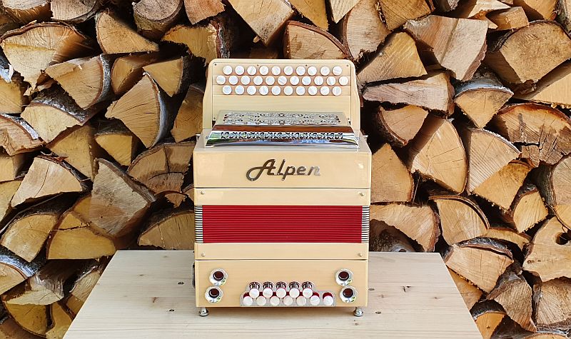 Alpen Harmonika Modell "Mini" Ahorn B es as