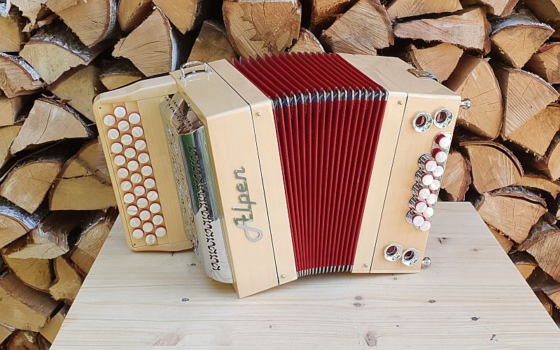 Alpen Harmonika Modell "Mini" Ahorn G C F