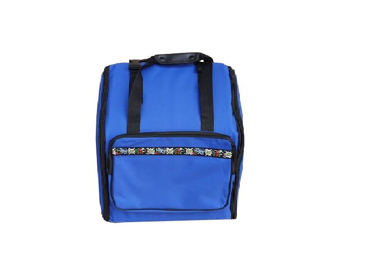 Steirische Harmonika Tasche Rucksack EDELWEISS DELUXE BLAU für 3-reihige Harmonikas